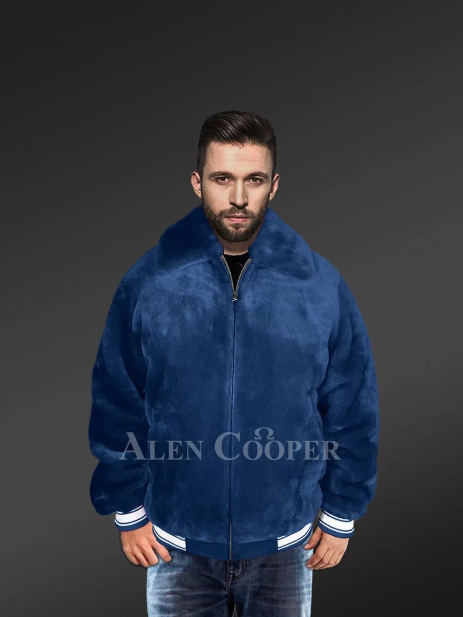 Men Alen Cooper Mouton | Varsity Jacket In Sheepskin Mouton ...